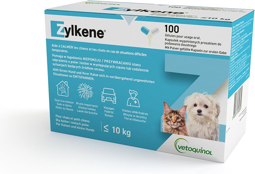 Зилкен / Zylkene 75 мг 100 антистрессовых капсул для собак и кошек