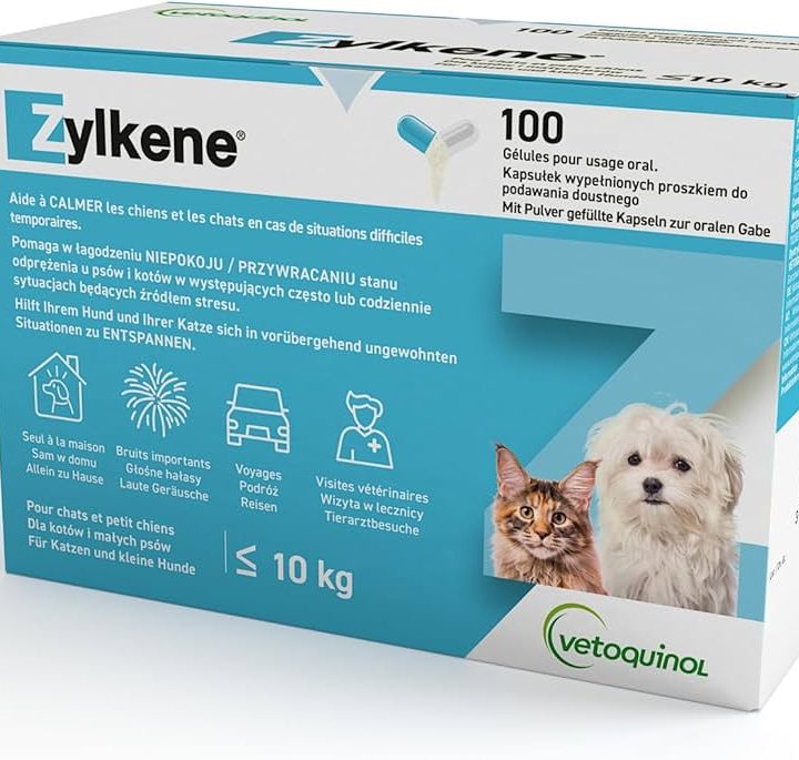 Зилкен / Zylkene 75 мг 100 антистрессовых капсул для собак и кошек